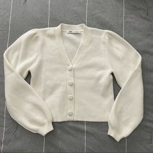 Zara cream cardigan sweater